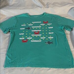 Place Teal Short Sleeve Tee with Printed Neck Label